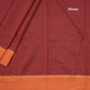 Dharwad Cotton Maroon Plain Saree 04