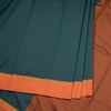 Dharwad Cotton Dark Green Plain Saree 04