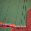 Dharwad Cotton Green Plain Saree 05