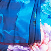 Faux Crepe Blue Printed Saree 04