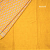 Faux Crepe Yellow Printed Saree 03
