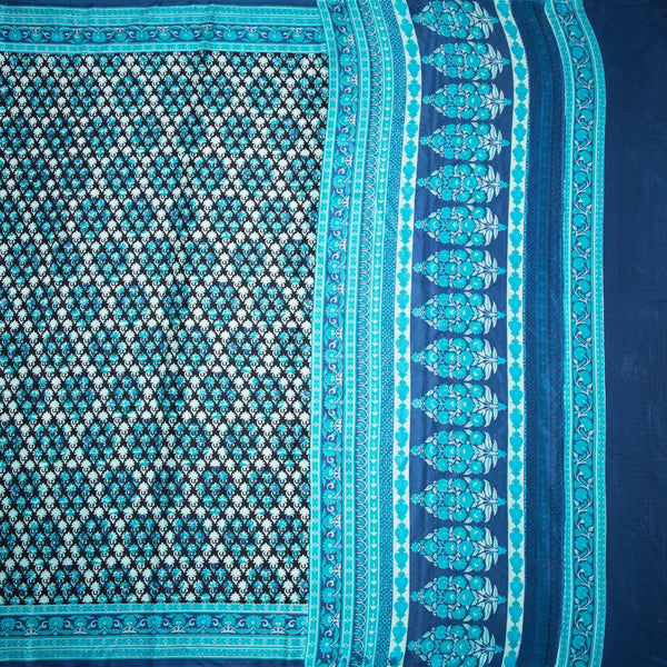 Faux Crepe Multi Colour Printed Saree 17