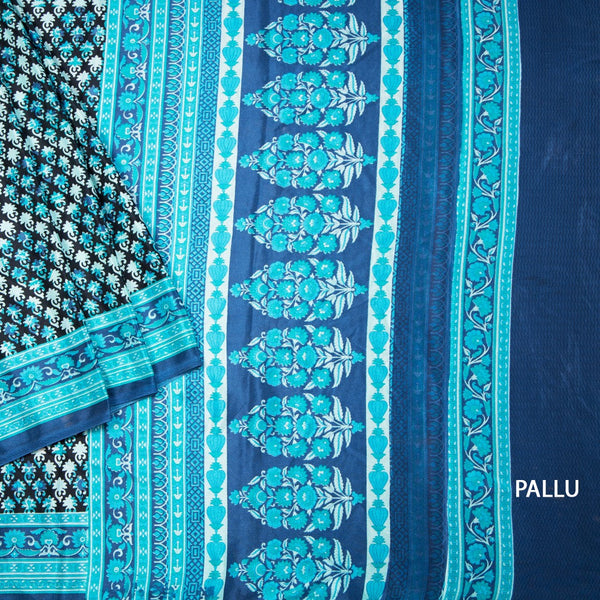 Faux Crepe Multi Colour Printed Saree 17