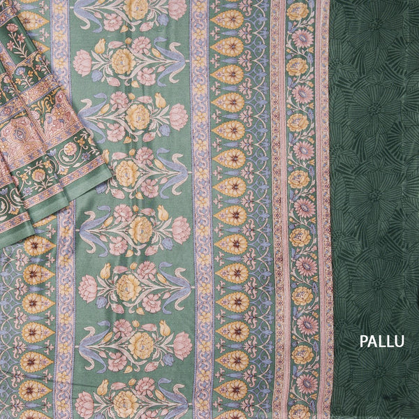 Faux Crepe Multi Colour Printed Saree 18