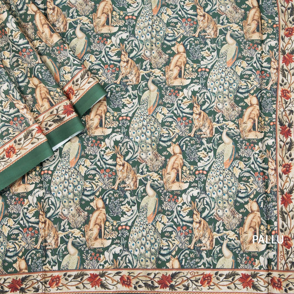 Faux Crepe Multi Colour Printed Saree 19