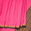 Semi Mysore Silk Pink Plain Saree 11