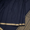 Semi Mysore Silk Black Plain Saree 02