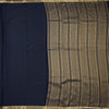 Semi Mysore Silk Black Plain Saree 02