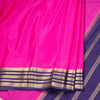 Semi Mysore Silk Dark Pink Plain Saree 02