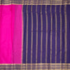 Semi Mysore Silk Dark Pink Plain Saree 02
