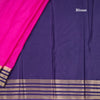 Semi Mysore Silk Dark Pink Plain Saree 02