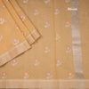 Kota Checked Light Orange Thread Embroidered Saree 02