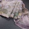 Semi Raw Silk Onion Pink Floral Printed Saree