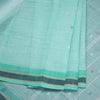 Bengali Cotton Mint Green Thread Embossed Saree