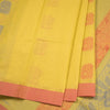 Negamam Cotton Mustard Yellow Embossed Saree