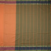 Poly Cotton Light Orange Plain Saree With Rettapet Border