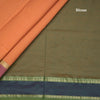 Poly Cotton Light Orange Plain Saree With Rettapet Border