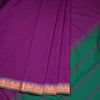 Poly Cotton Purple Plain Saree With Temple Design Border