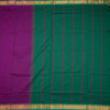 Poly Cotton Purple Plain Saree With Temple Design Border