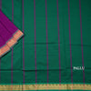 Poly Cotton Purple Plain Saree With Temple Design Border