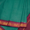 10 Yards Peacock Green Sungudi Cotton Saree Without Blouse