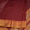 Kanchi Cotton Maroon Saree With Thread Buttas And Zari Border