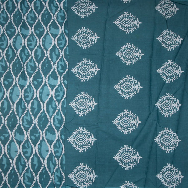 Mul Mul Cotton Teal Blue Printed Saree