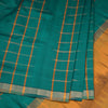 Poly Cotton Peacock Checked Saree With Zari Border