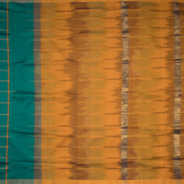 Poly Cotton Peacock Checked Saree With Zari Border