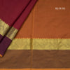 Poly Cotton Maroon Plain Saree With Floral Zari Border - Kumaran Silks