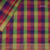 Poly Cotton Multi Colour Checked Saree With Zari Border