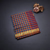 Poly Cotton Multi Colour Checked Saree With Mango Zari Border 02