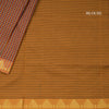 Poly Cotton Multi Colour Checked Saree With Temple Zari Border