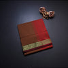 Poly Cotton Cinnamon Brown Saree With Zari Border
