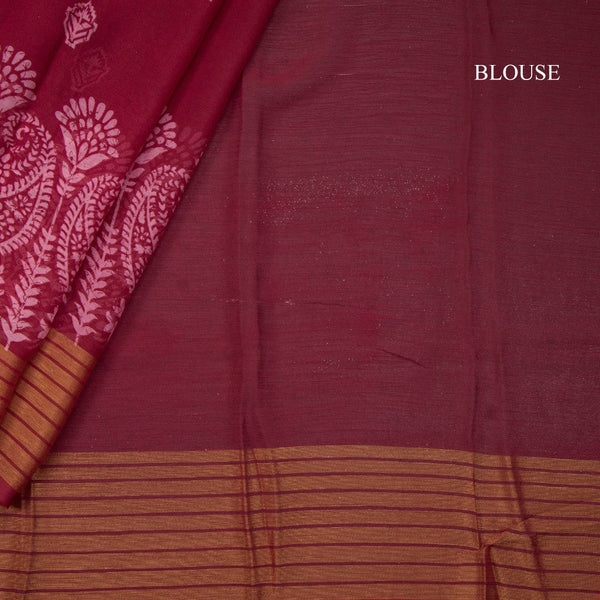 Chiffon Maroon Printed Saree