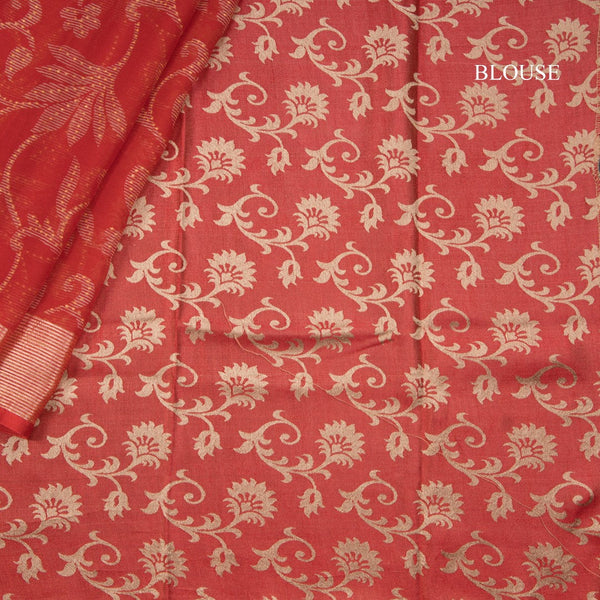 Chiffon Red Printed Saree