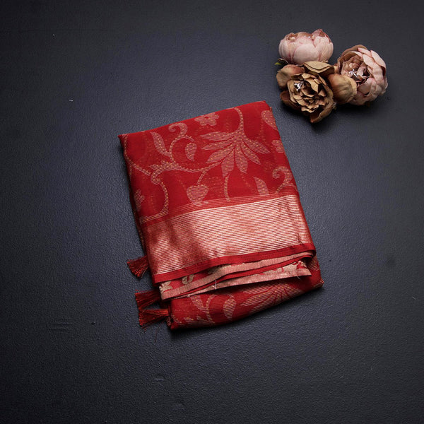 Chiffon Red Printed Saree