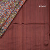 Semi Raw Silk Rust Orange Kalamkari Printed Saree