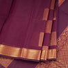 Silk Cotton Dark Violet Zari Worked Saree 02