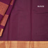 Silk Cotton Dark Violet Zari Worked Saree 02