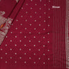 Semi Tussar Wine Colour Zari Worked Saree