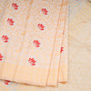 Semi Tussar Cream Floral Embossed Saree