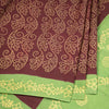 Sungudi Cotton Maroon Printed Saree Without Blouse 09
