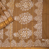 Sungudi Cotton Cinnamon Brown Printed Saree