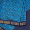Sungudi Cotton Blue Printed Saree Without Blouse 06