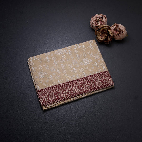 Chanderi Cotton Cream Printed Saree 02