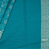 Chanderi Cotton Teal Green Printed Saree