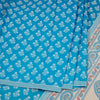 Chanderi Cotton Blue Printed Saree 02