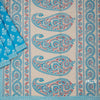 Chanderi Cotton Blue Printed Saree 02