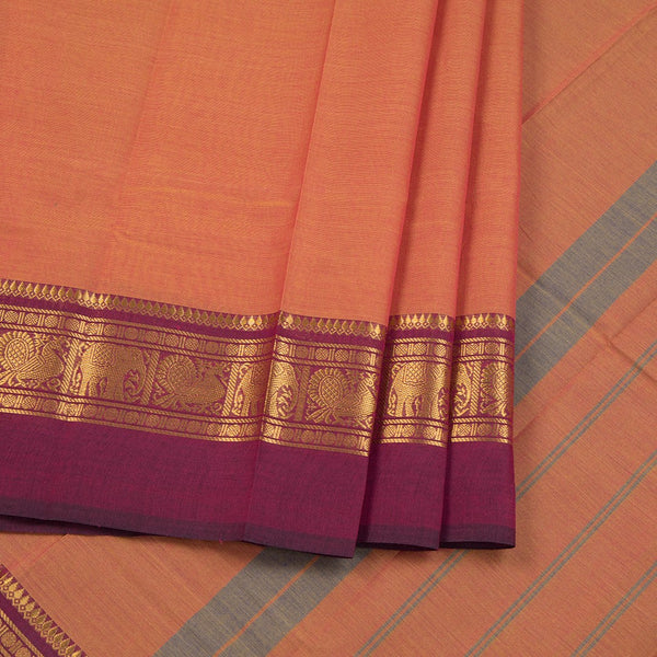 Chettinad Cotton Shot Colour Plain Saree With Zari Border Without Blouse 03